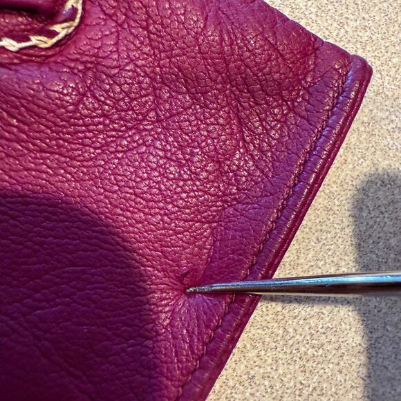 Vintage Fownes Driving Gloves SZ 6.75 Magenta Pink Contrast Stitching Soft USA - Picture 4 of 5